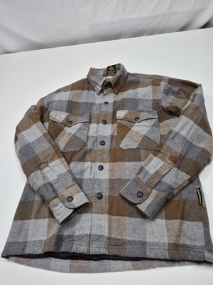 Scorpion EXO Covert Moto Flannel Jacket Mens Small Brown Plaid Lined Insulated