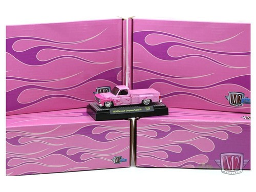 M2 Machines Auto Club Limited 1973 Chevrolet Cheyenne Super 30 Pink Flames 1/64 - Picture 4 of 12