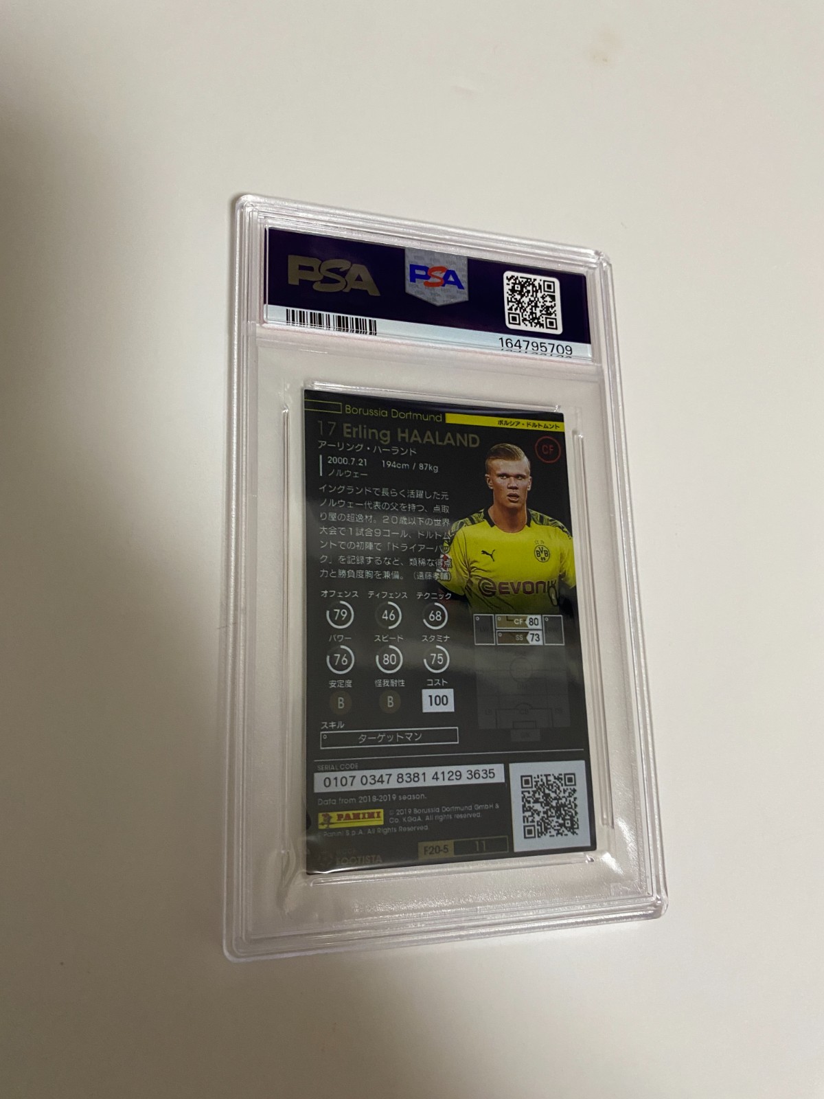 PSA 9 ERLING HAALAND Rookie 2019 PANINI WCCF FOOTISTA F20-5 11 view 8