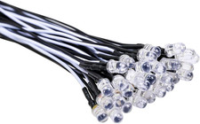 30Pcs 12 Volt 5Mm White LED Lights Emitting Diodes Pre Wired 7.9 Inch DC 12V LED