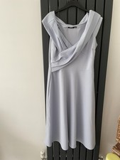 Boohoo Grey Blue Size 18 Stretch Occasion Midi Fit & Flare Dress Worn Once