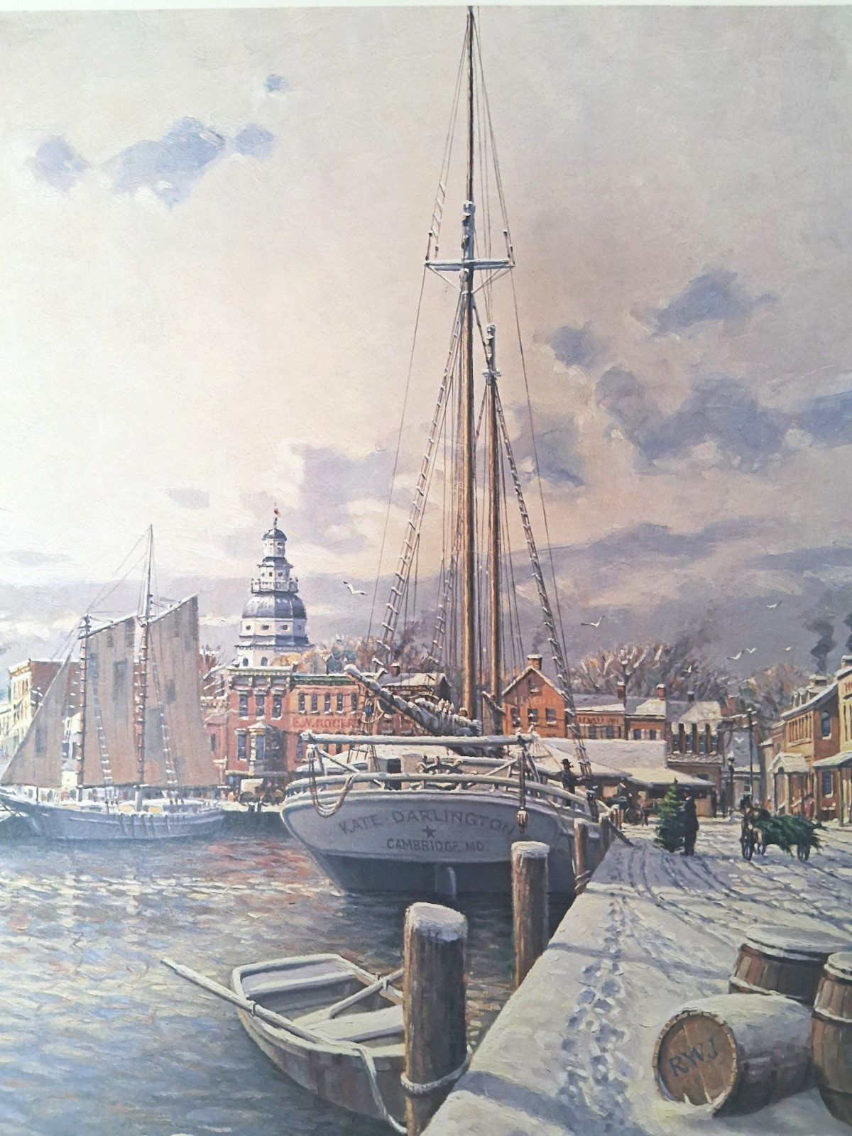 Winter In Annapolis John Morton Barber Print Artist Signed & # 219/950 SALE