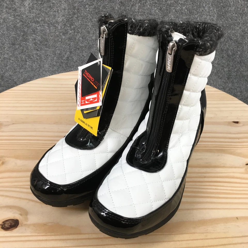 Khombu 靴子女式 10 宽 Megan 防水前拉链冬季白色块新品 — 第 4/4 张图片