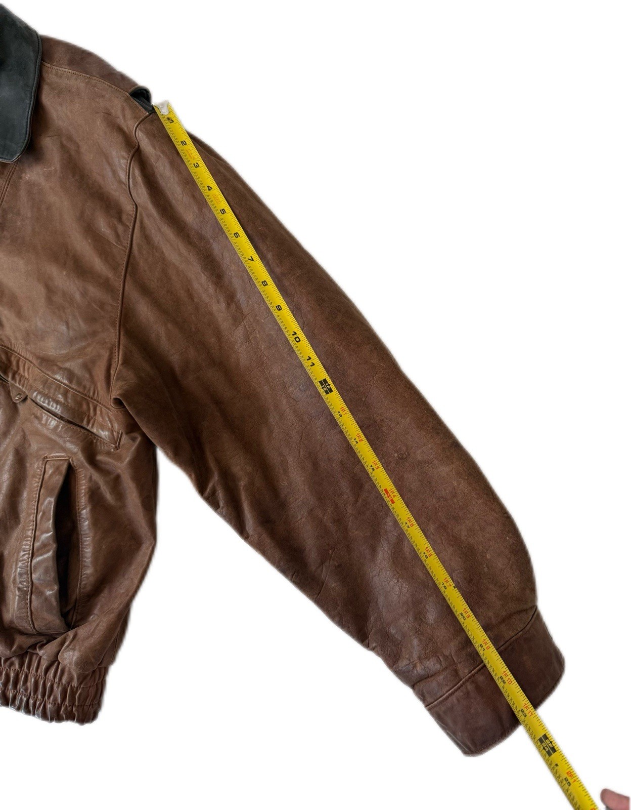 VTG Clipper Mist London Town Men’s Brown w/black Accents Leather Jacket SZ XL 