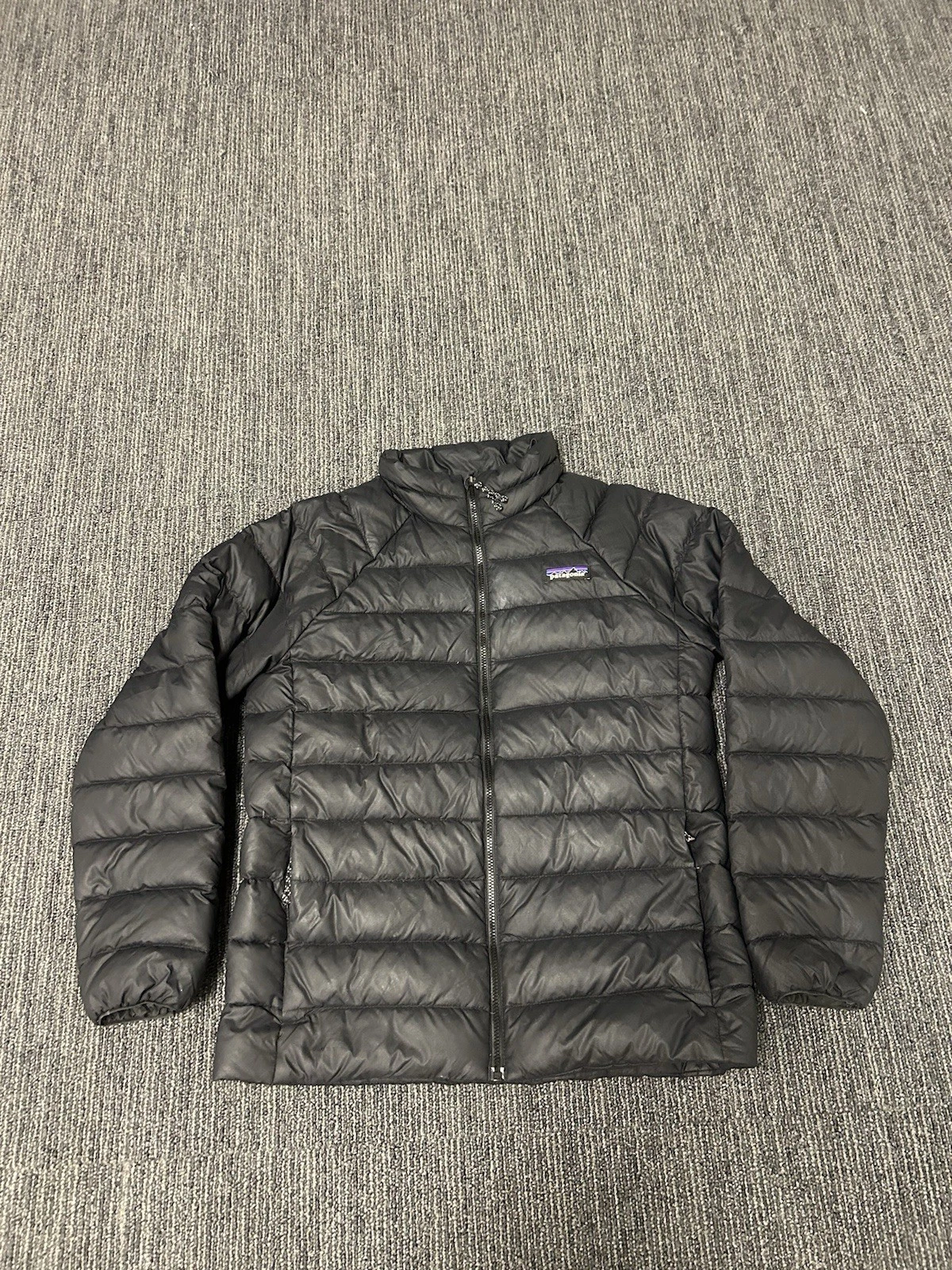 Patagonia Jacket Youth Kids L 12 Black Goose Down Puffer Full Zip Winter Coat