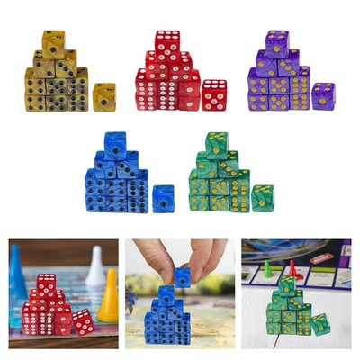 10 Stück zweifarbige Würfel, 0,6 Zoll Lehrmittel Acryl Würfel sechsseitig