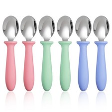 6-Pack Stainless Steel Toddler Spoons Baby  Kids Utensils for Self-Feeding P...