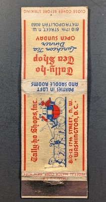 Vintage Tally-Ho Shop Washington DC Matchbook Cover