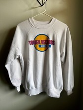 Vintage Bassett-Walker Tower Records Moscow White Crewneck Sweatshirt Size XL