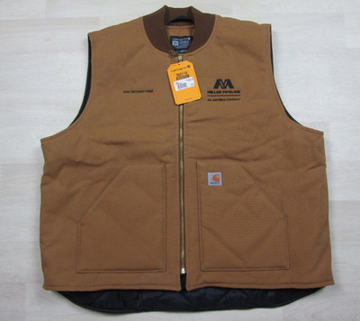 NWT Carhartt Duck Canvas Vest Men's (2XL) #V01 Workwear Pipeline Quilted Liner