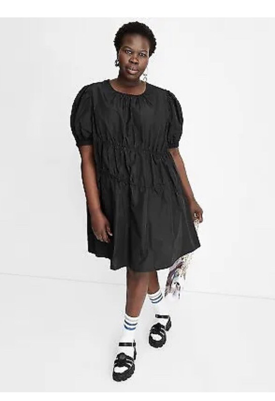 short sleeve black mini dress Short Sleeve Air Flow Mini Dress - SMALL / Black main image 1