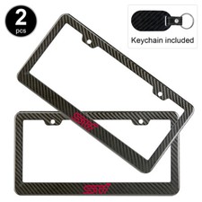 2pcs Set Subaru Sti License Plate Frame Carbon Fiber Look Style Plastic