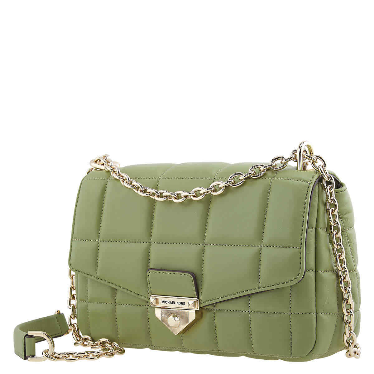 Michael Kors Soho Large Quilted Leather Shoulder Bag Light Sage