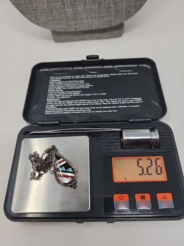 Pendientes y collar colgantes de gemas múltiples Zuni Sterling Delberta Boone. - Imagen 9 de 9