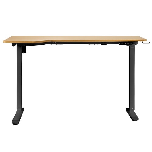 Oikiture L-shape Electric Standing Desk Single Motor Black Frame 145CM Desktop - Picture 3 of 40