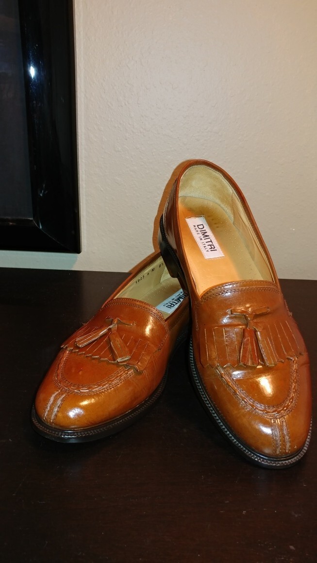 DiMitri Mens 15EEE Brown Leather Handmade Loafers Italian Tassel Dimitri Men main image 2