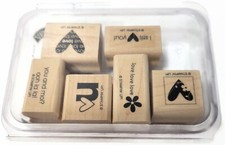 Stampin' Up You Moi 6 Rubber Wood Block Mounted Stamps Love theme