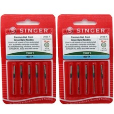 Pack of 10 Singer 2001 Premium Ball Point Home Sewing Machine Needles