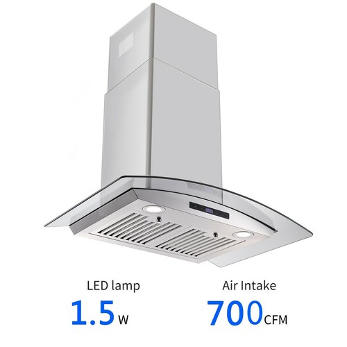 JOEAONZ 36 Island Range Hood 700CFM Stainless Steel Ducted/Ductless