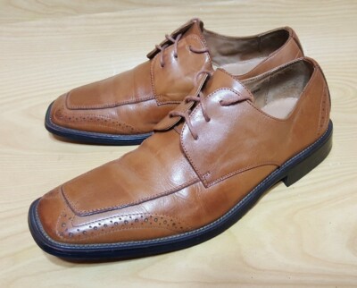 Fuoco Mens Tan Leather Oxfords Shoes Size M