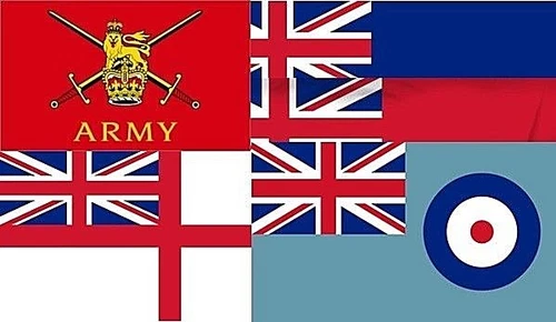 Giant 5 x 3 British Army Navy RAF Flags Blue Red White Ensign Flagpole Eyelet UK