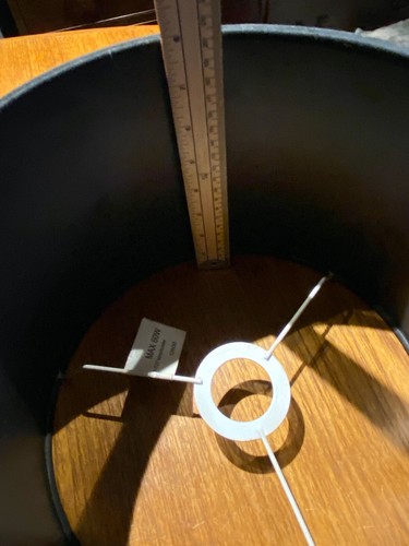 VINTAGE MED SIZE BLACK MODERN DRUM LAMPSHADE 10 3/4" WIDE X 8" TALL - Picture 5 of 8