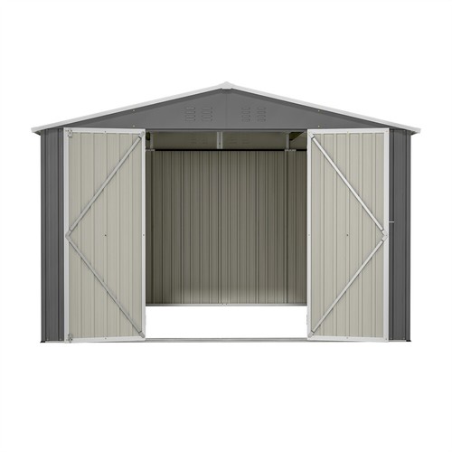 10 x 10 Ft Large Garden Outdoor Heavy Duty Metal Storage Shed Tool Shed House - Picture 31 of 62