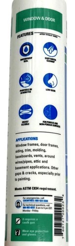 Tek Bond Clear Siliconized Acrylic Caulk Sealant Window & Door 10.1 OZ (12 Pack) - Picture 7 of 7