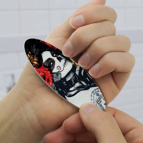 Día de los Muertos Día de Muertos Mujer Ovalado Lima de Uñas Tablero de Esmeril Paquete de 4 - Imagen 2 de 4