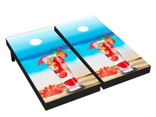 Summer cold drink Cornhole Board Wrap LAMINATED Wraps Decals Vinyl skin 48