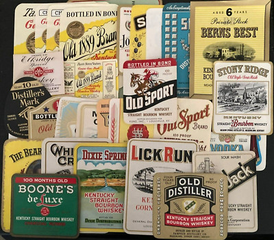 Lot of 30 Kentucky/Bourbon/Whiskey Gin/Vodka & Labels - c1930 - 1960 - NOS - L2B