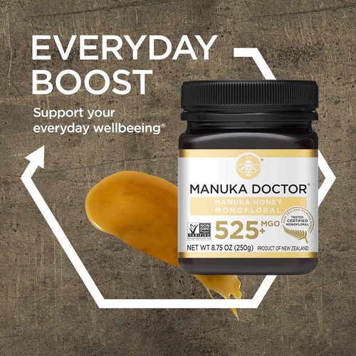 MANUKA DOCTOR MGO 525+ Miel de Manuka monofloral 100 % pura miel de Nueva Zelanda 8,75 - Imagen 5 de 9
