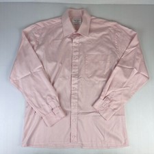 VAN HEUSEN Men  s Shirt Full Cut  Stain Shield  Baby Pink / Salmon 42 Long Sleeve