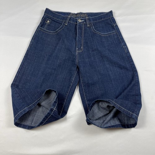 Vintage Y2K Mens Koman Faded Baggy Denim Jean Shorts Jorts Size 36