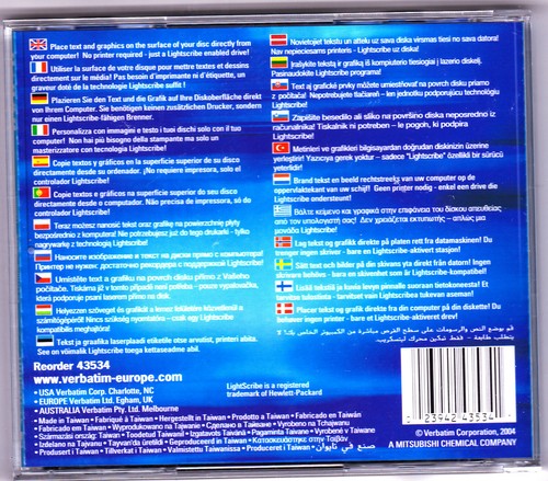 Verbatim Lightscribe DVD + R 1 Stück Neu - Bild 2 von 2