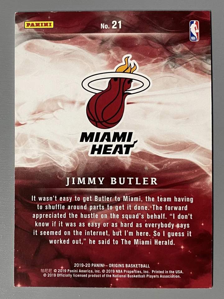 2019-20 Panini Origins Jimmy Butler Blue Parallel 75/99 Miami Heat #21 - Image 2 of 2