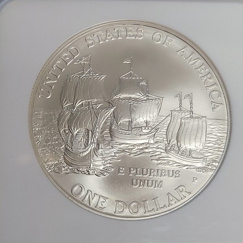 2007 P Jamestown 400th Anniversary Commemorative Unc. Silver Dollar - NGC MS70 . - Picture 4 of 5