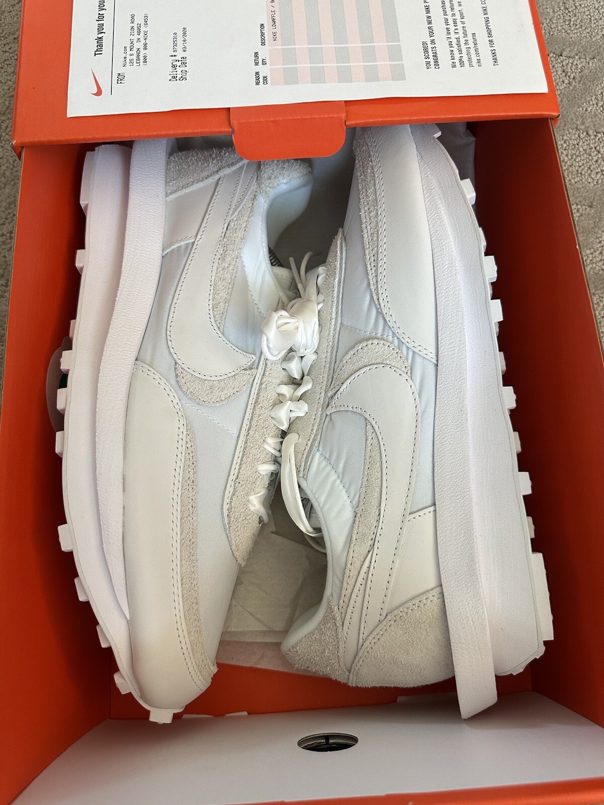 SACAI X NIKE Taglia 11 5 Nike LDWaffle x Sacai nylon bianco 2020