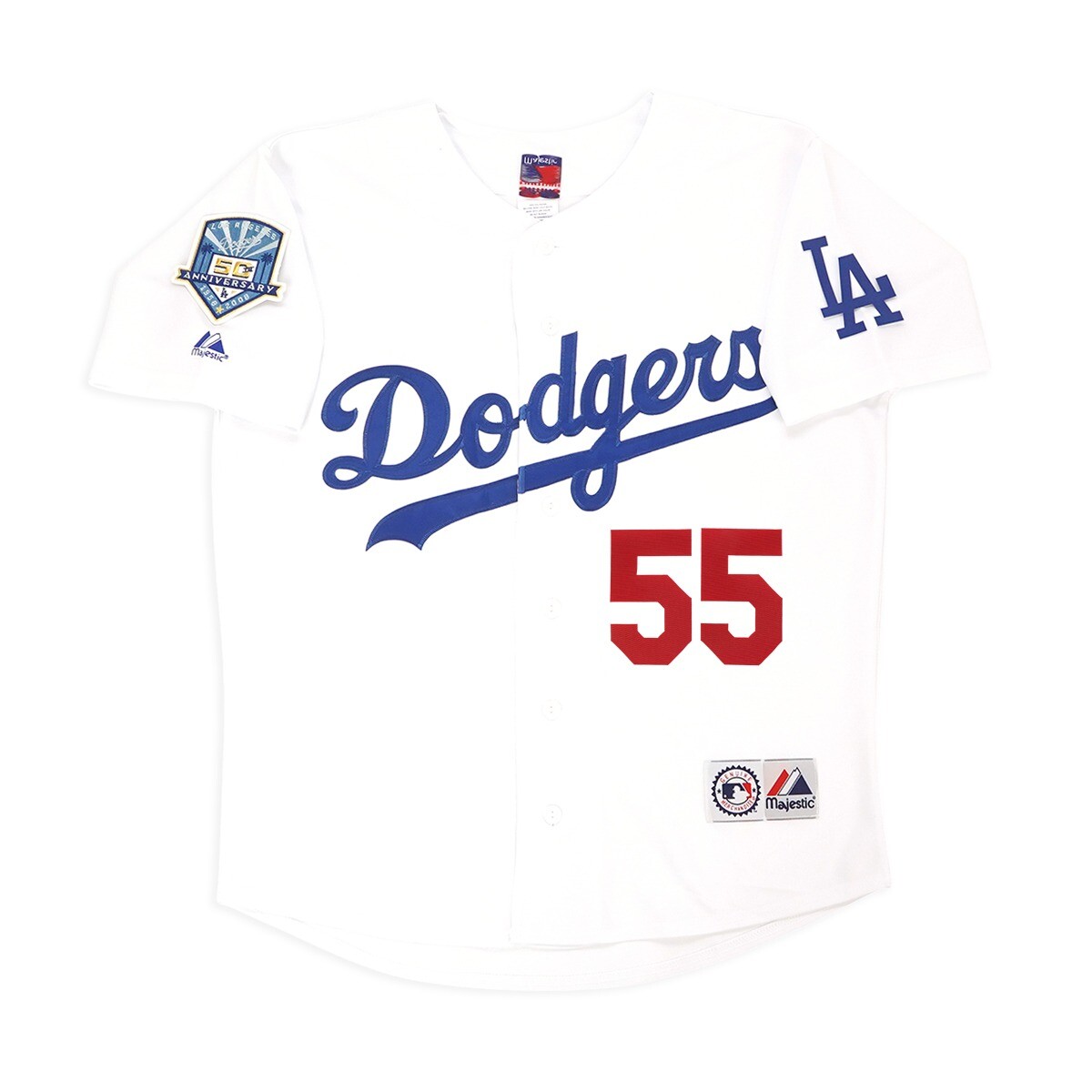 DODGERS ベースボールシャツ　55番　MARTIN ユニフォーム 2008 Los Angeles Dodgers Authentic Road Jersey Martin #55