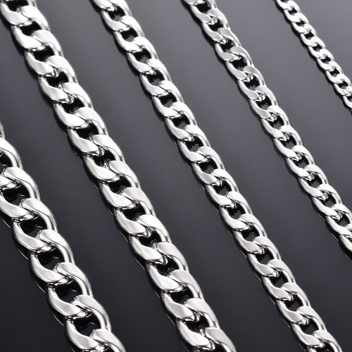 3 Meter Konvolut 6 mm flache Figarokette Edelstahl Schmuckzubehör Ketten Markierung