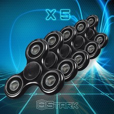 BLACK Hand Spinner Tri Fidget Focus Desk Toy EDC ADHD Autism KIDS ADULT - 5 PCS