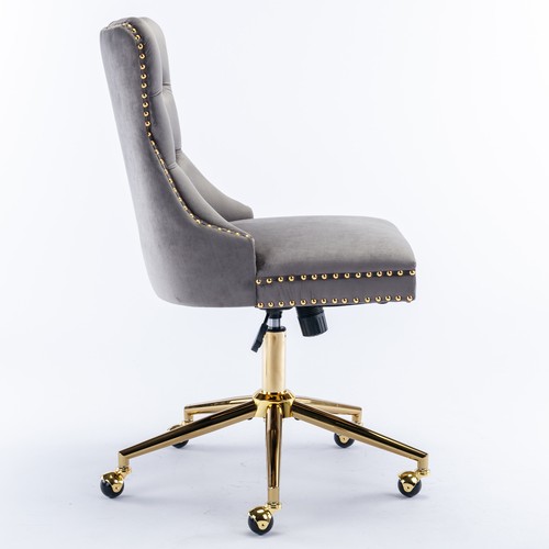 A&A Furniture Office Chair,Velvet Upholstered Tufted Button Home Office Chair - Picture 5 of 17