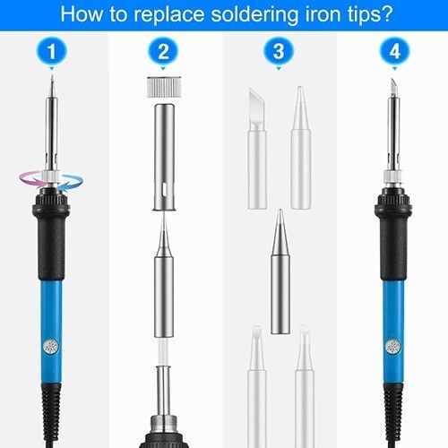 Soldering Iron 110V/60W Adjustable Temperature (392℉-842℉) PCB Electric Welding - Picture 5 of 5