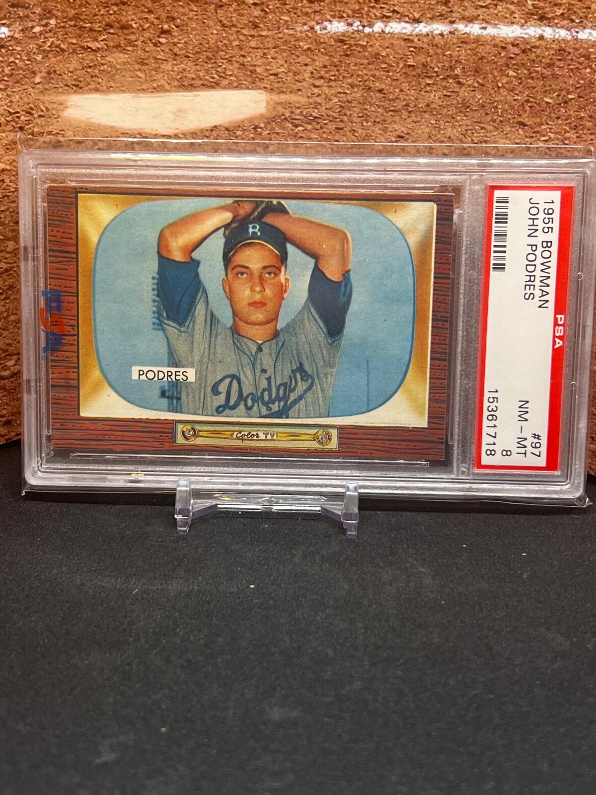 1955 Bowman - #97 Johnny Podres PSA 8 NM-MT