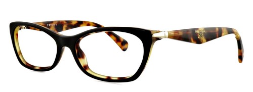 PRADA VPR15P NAI-1O1 53mm Schwarz Braun Havanna Brille Brillengestell Only Italy