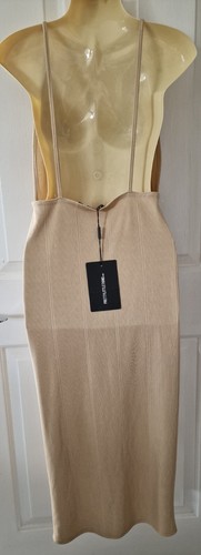 PRETTY LITTLE THING strappy beige midi dress, BNWT, size 10 - Picture 5 of 9