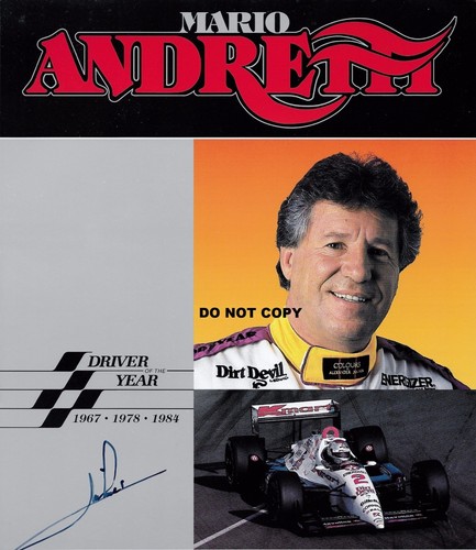 MARIO ANDRETTI 8X10 AUTHENTIC IN PERSON SIGNED AUTOGRAPH REPRINT PHOTO