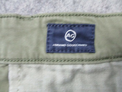 Adriano Goldschmied Pants Mens 32 Green Chino Marshall Slim Straight AG 32x27 * - Picture 3 of 10