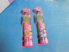 Lot of 2 Shopkins Firefly Clean n' Protect premium powered toothbrush w/covers