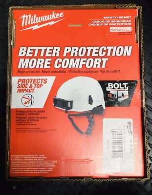 Milwaukee 48-73-1301 White Safety Helmet  W/Bolt - Type 2, Class E (New)
